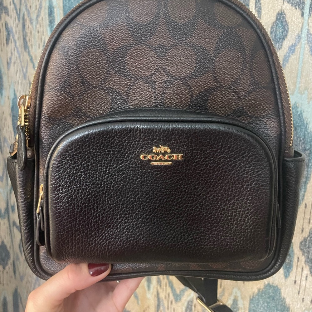 Coach Dark Brown Leather Men's Backpack